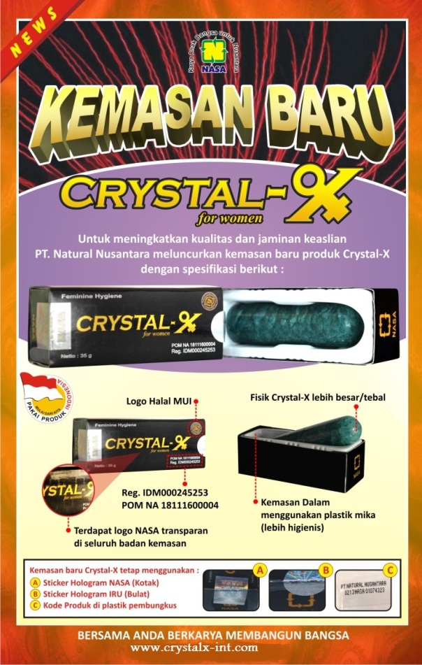 crystal x kemasan mika terbaru